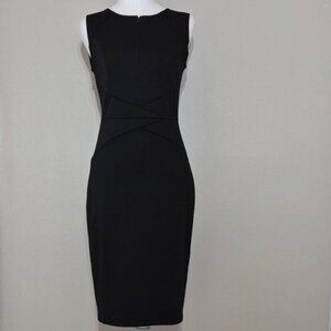 VFSHOW Women’s Black Front-Zipper Bodycon Sheath Dress Size Small